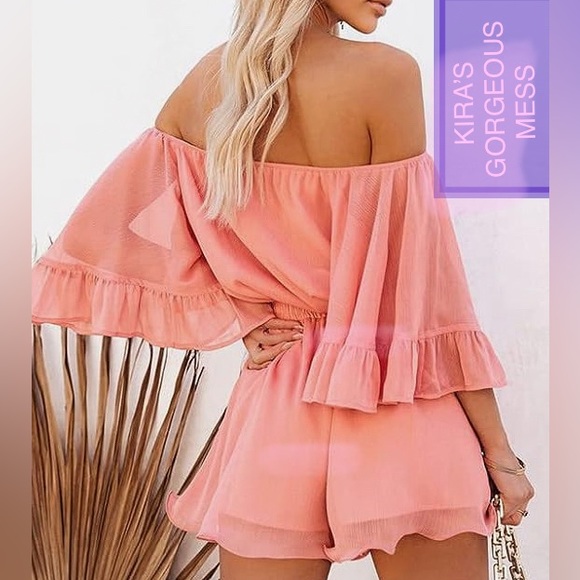 🍭💘BNWT Boho Summer Romper Casual Off Shoulder💘🍭 - Picture 4 of 8